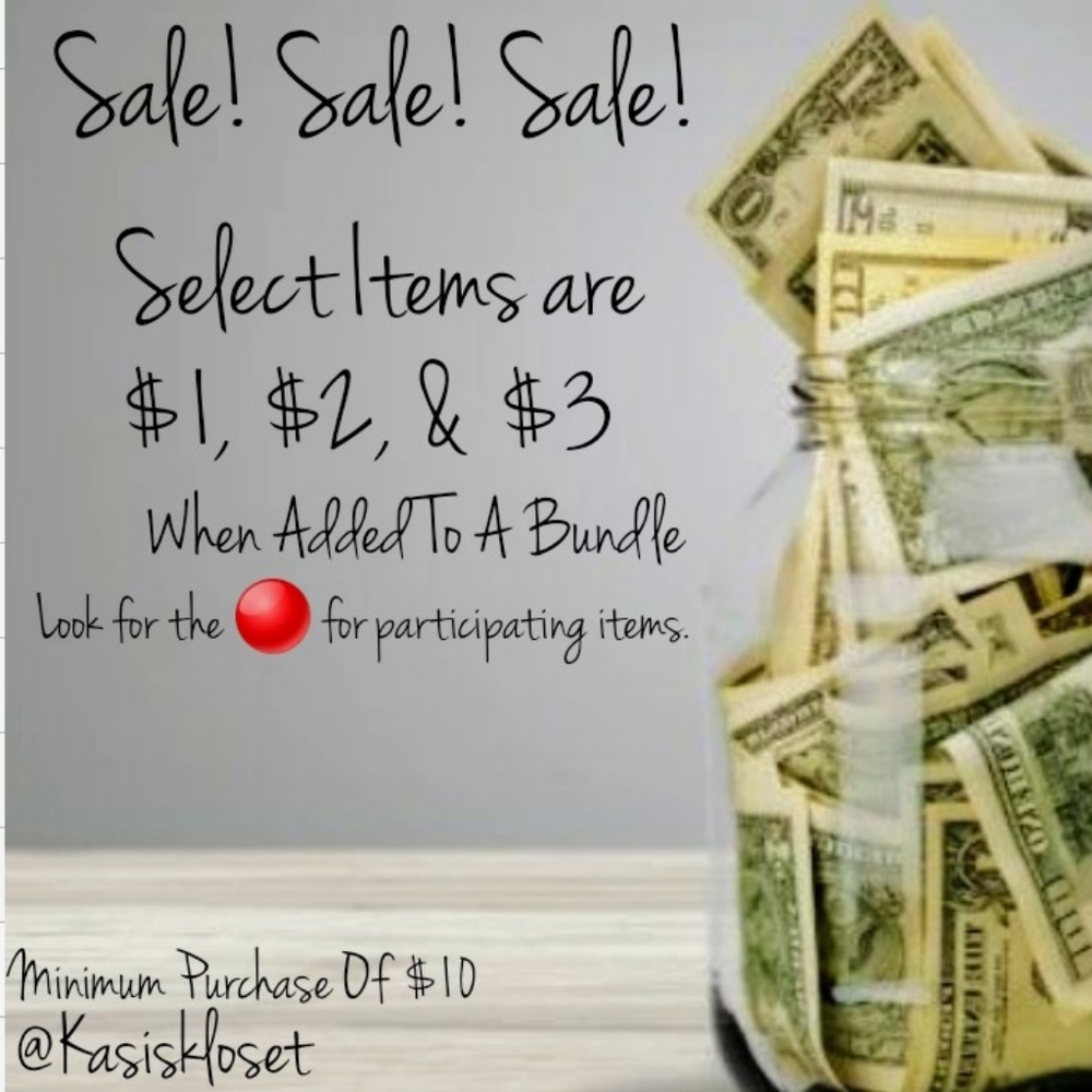 Check out my closet sale❤ Look for the 🔴 for items marked down to $1, $2 & $3